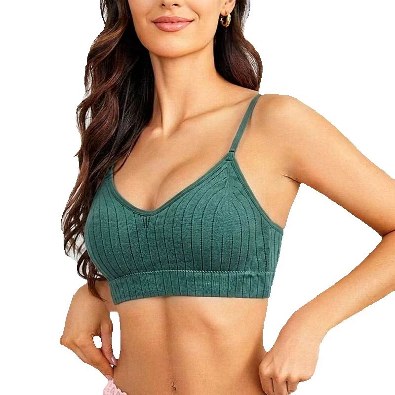 Women Ribbed Knit Wireless Bra - огляд і ціна Bralette Wireless Soft