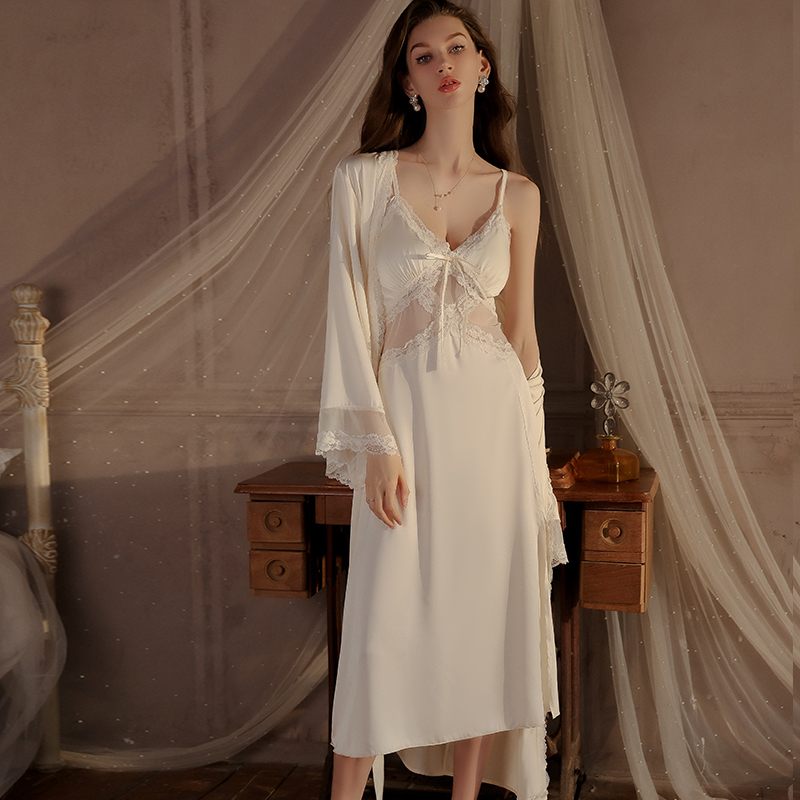 Women French Romantic Sling Ni - огляд і ціна Robe Silk Women