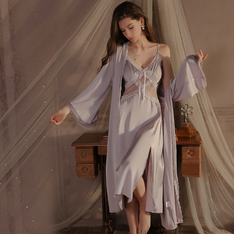 Women French Romantic Sling Ni - огляд і ціна Robe Silk Women